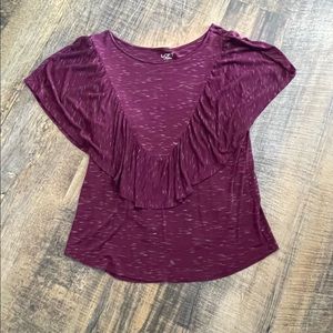 Drape ruffle front LOFT tee